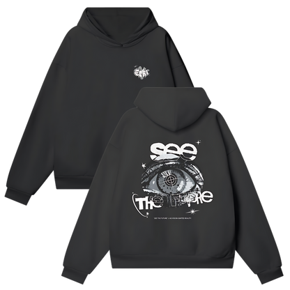 SEE THE FUTURE Oversized Black Hoodie [[DREAMS. Collection]]