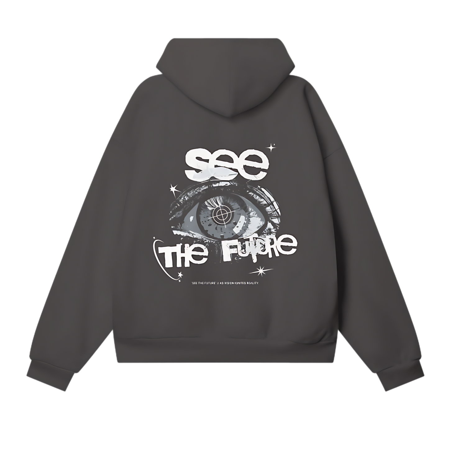 SEE THE FUTURE Oversized Charcoal Hoodie [[DREAMS. Collection]]